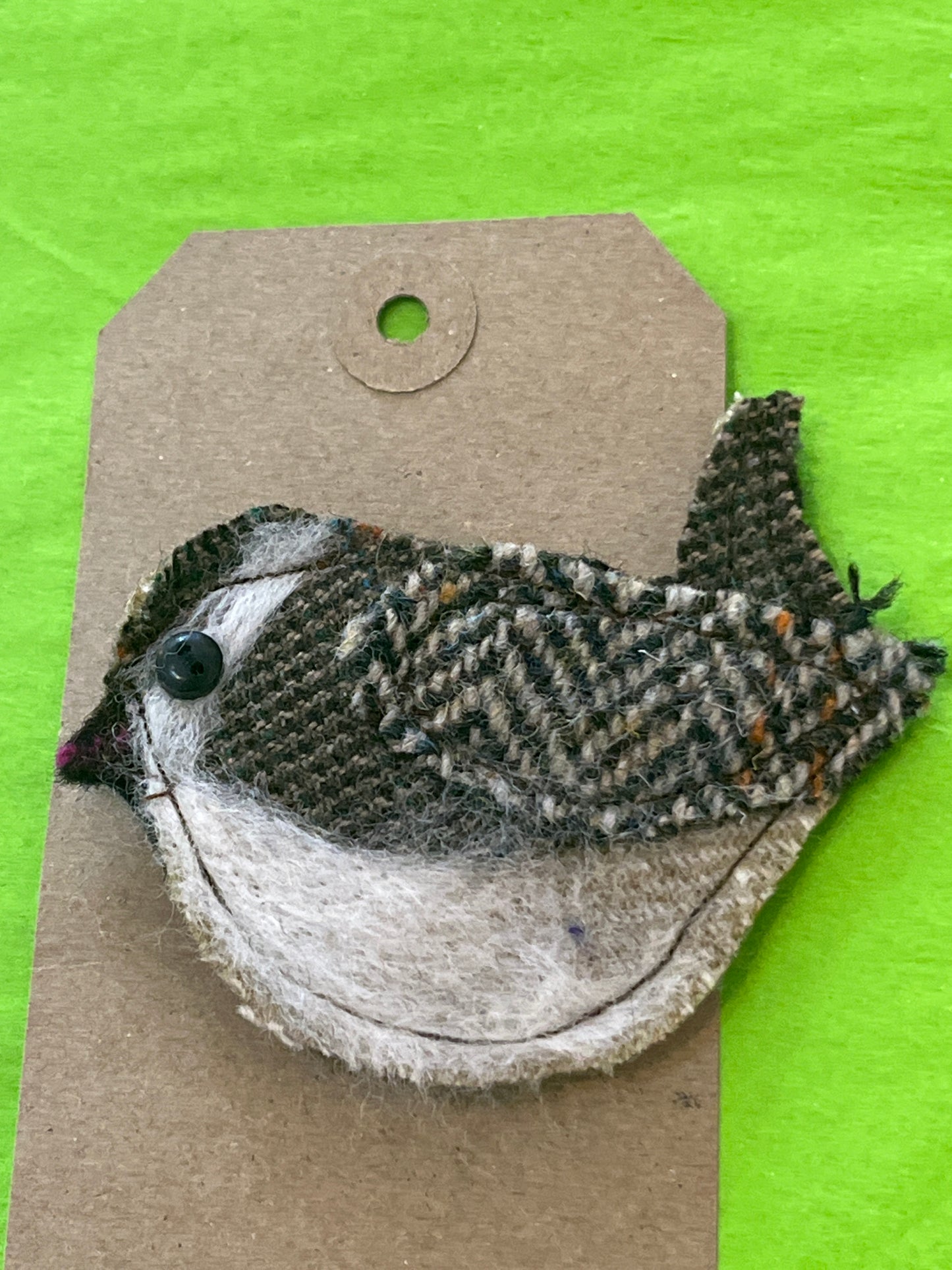 Felted Wren Brooch