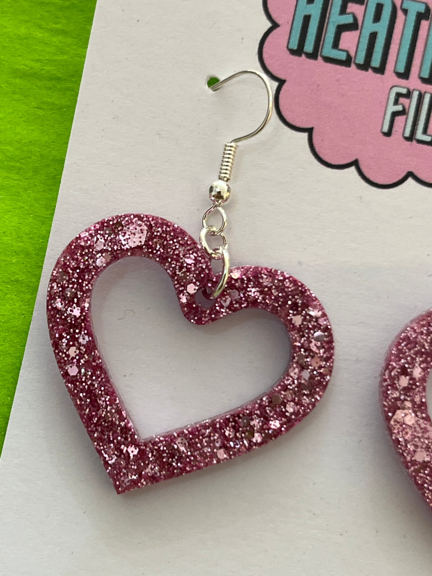 Pink Heart Earrings