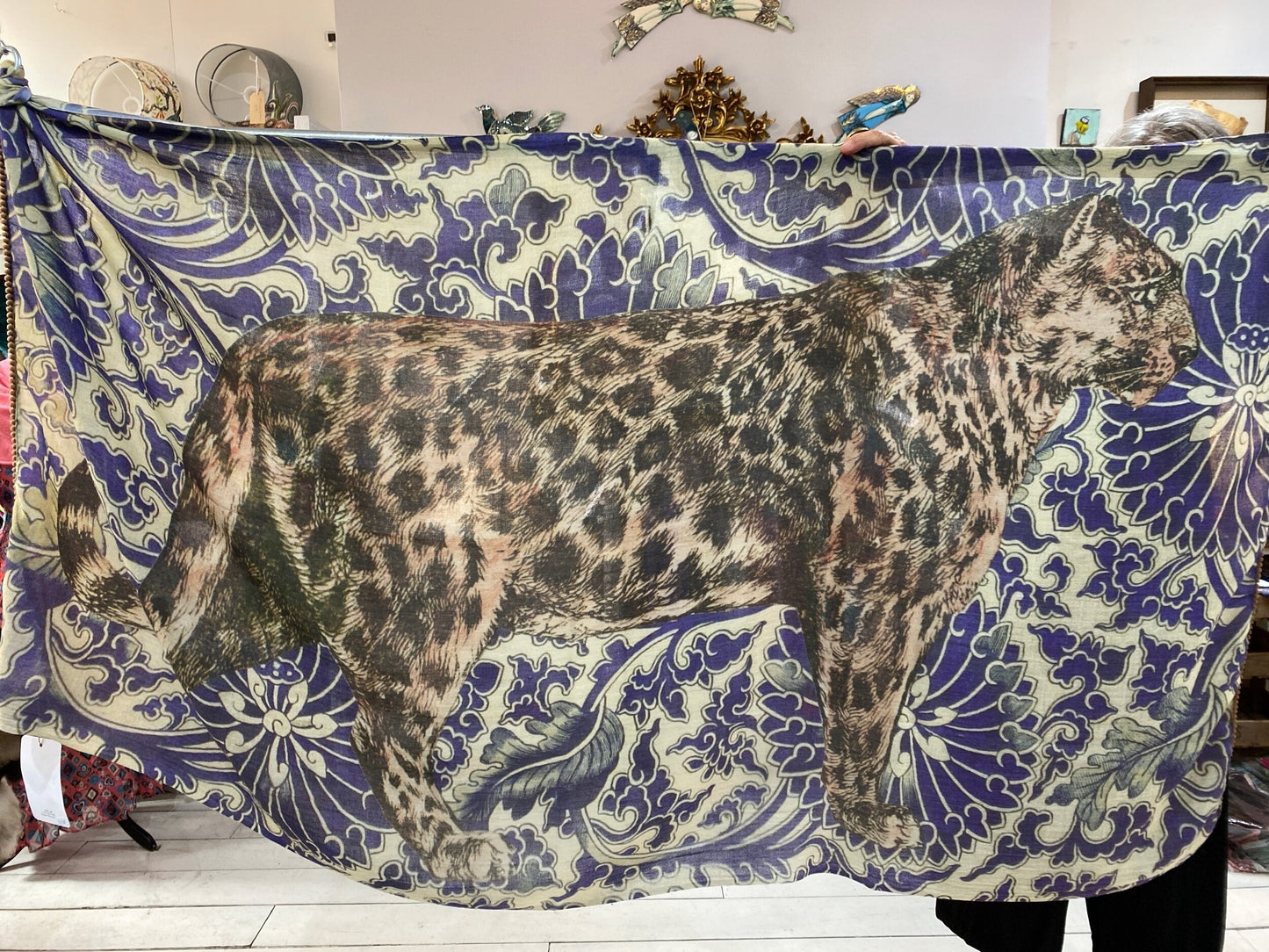 Striking Big Cat 100% Wool Scarf – Luxurious Diana Wilson Design