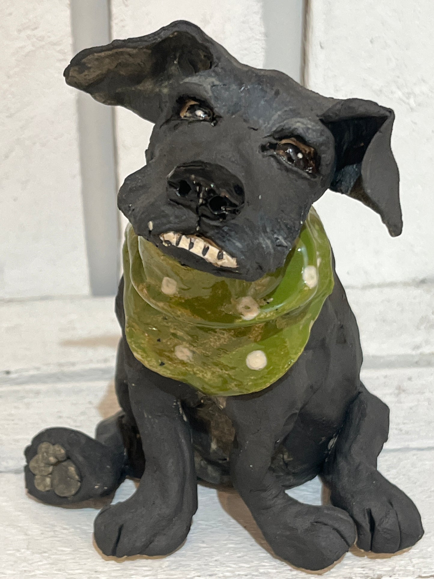 “Sid” The Dog with the Overbite and Bandana by Helen Jewsbury