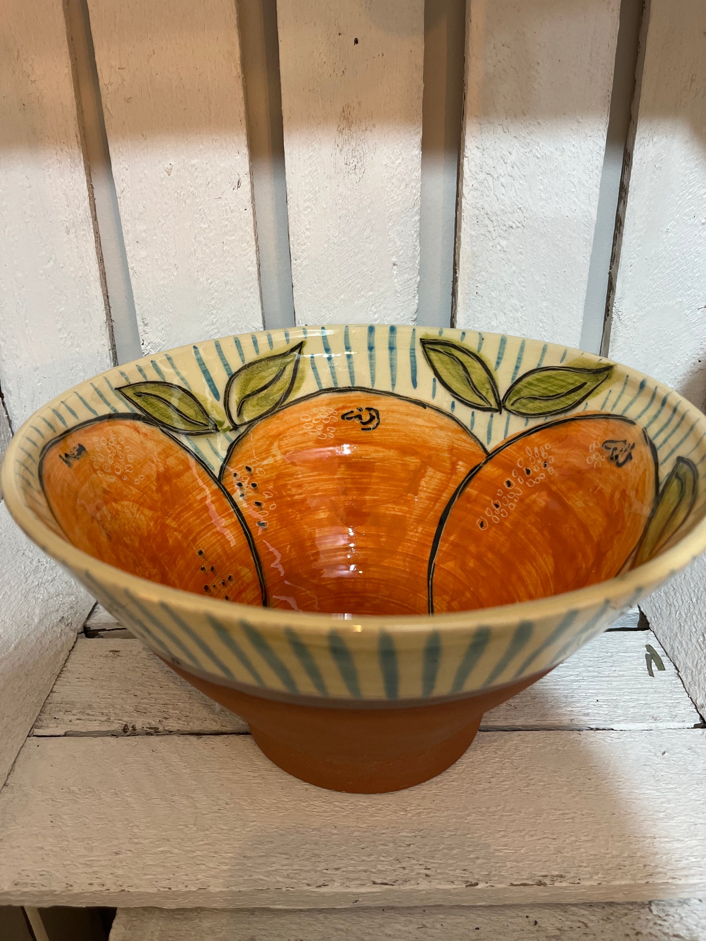 Four Large Oranges Bowl by AliAll Pottery