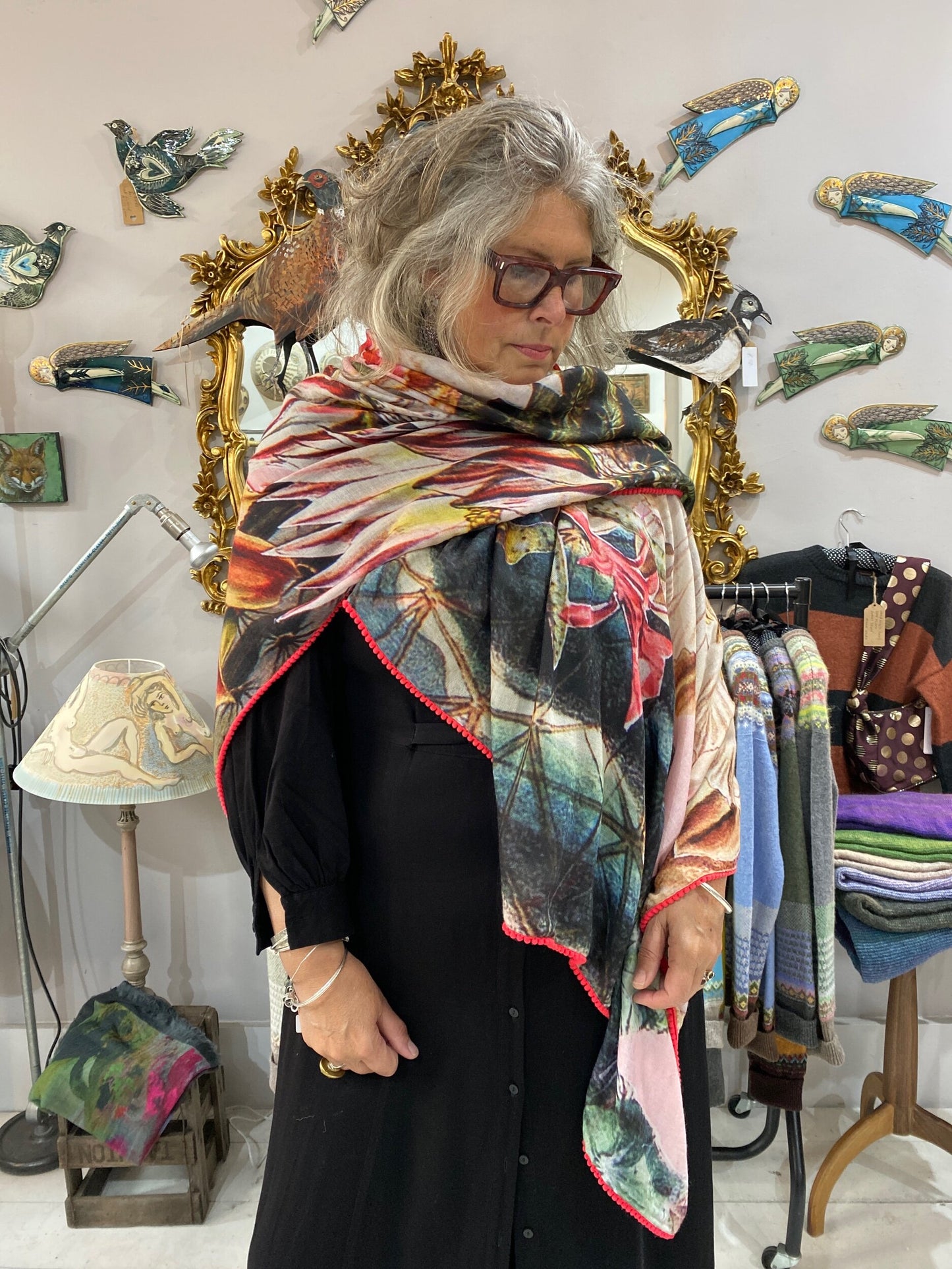 Lilies Woollen Scarf by Diana Wilson