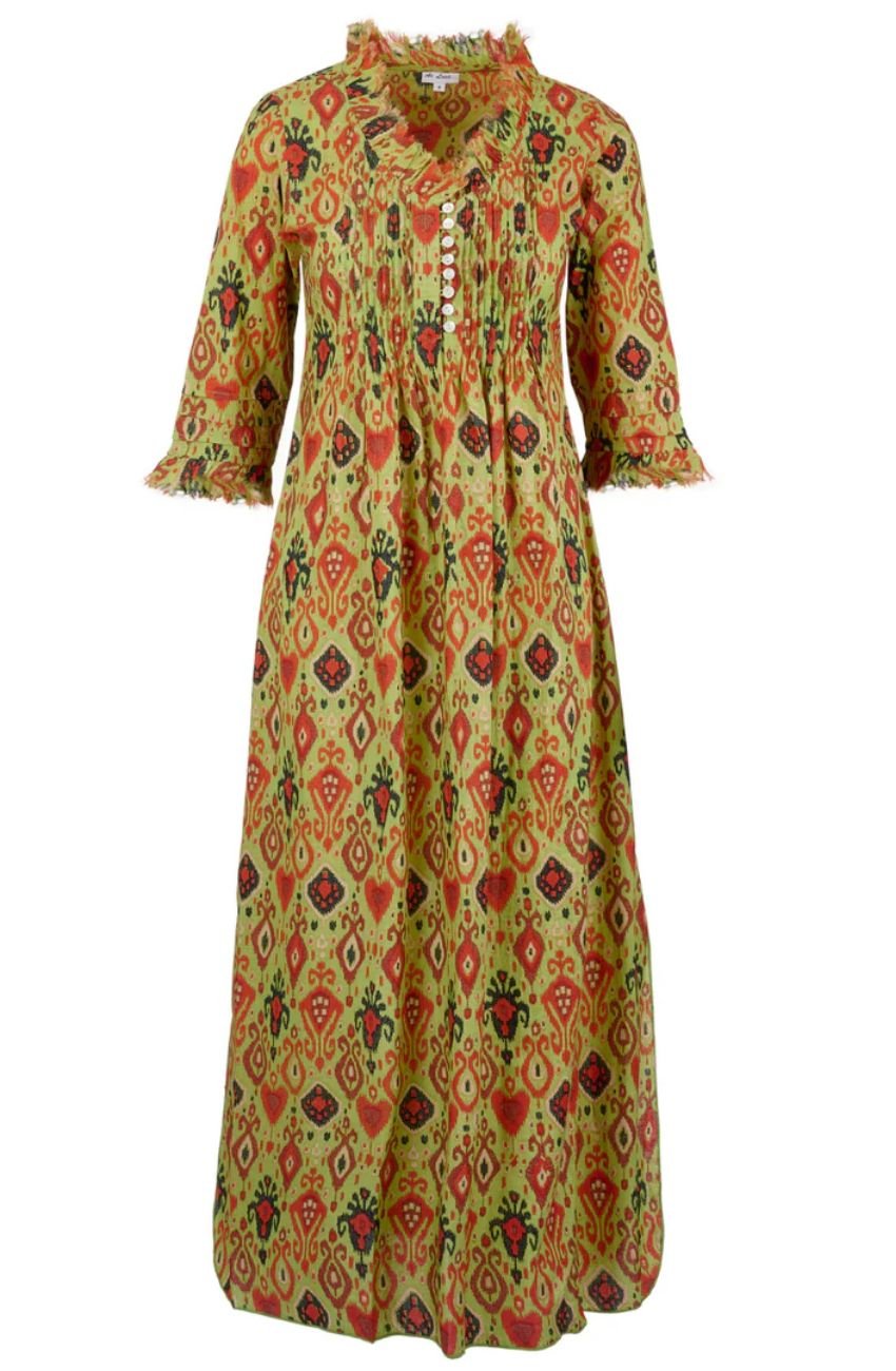 Annabel Maxi Dress in Pistachio Ikat