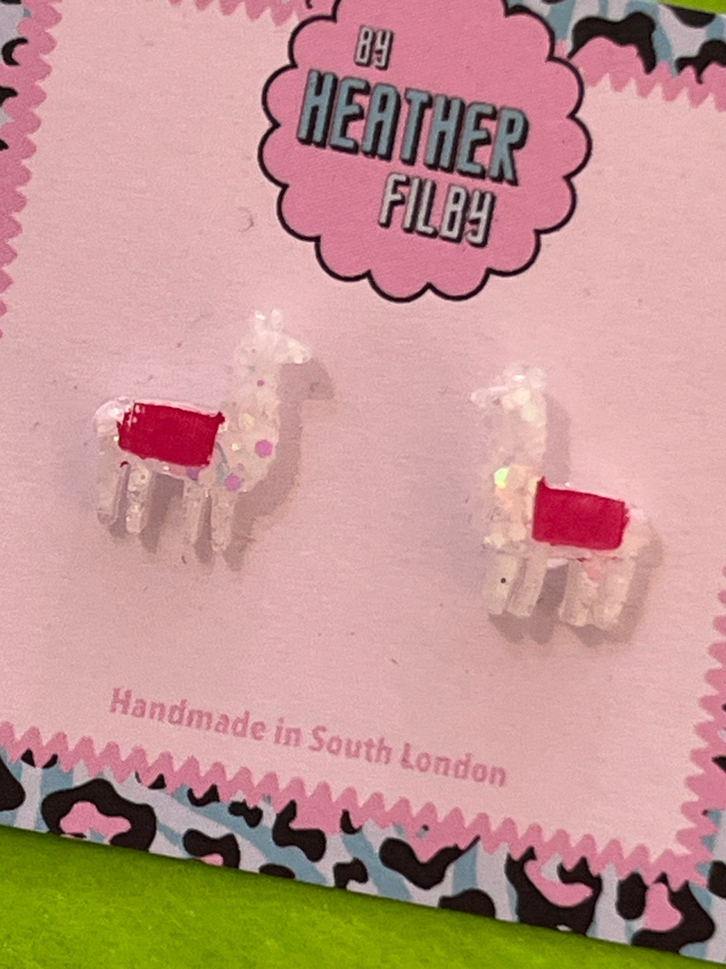 Llama Studs by Heather Filby