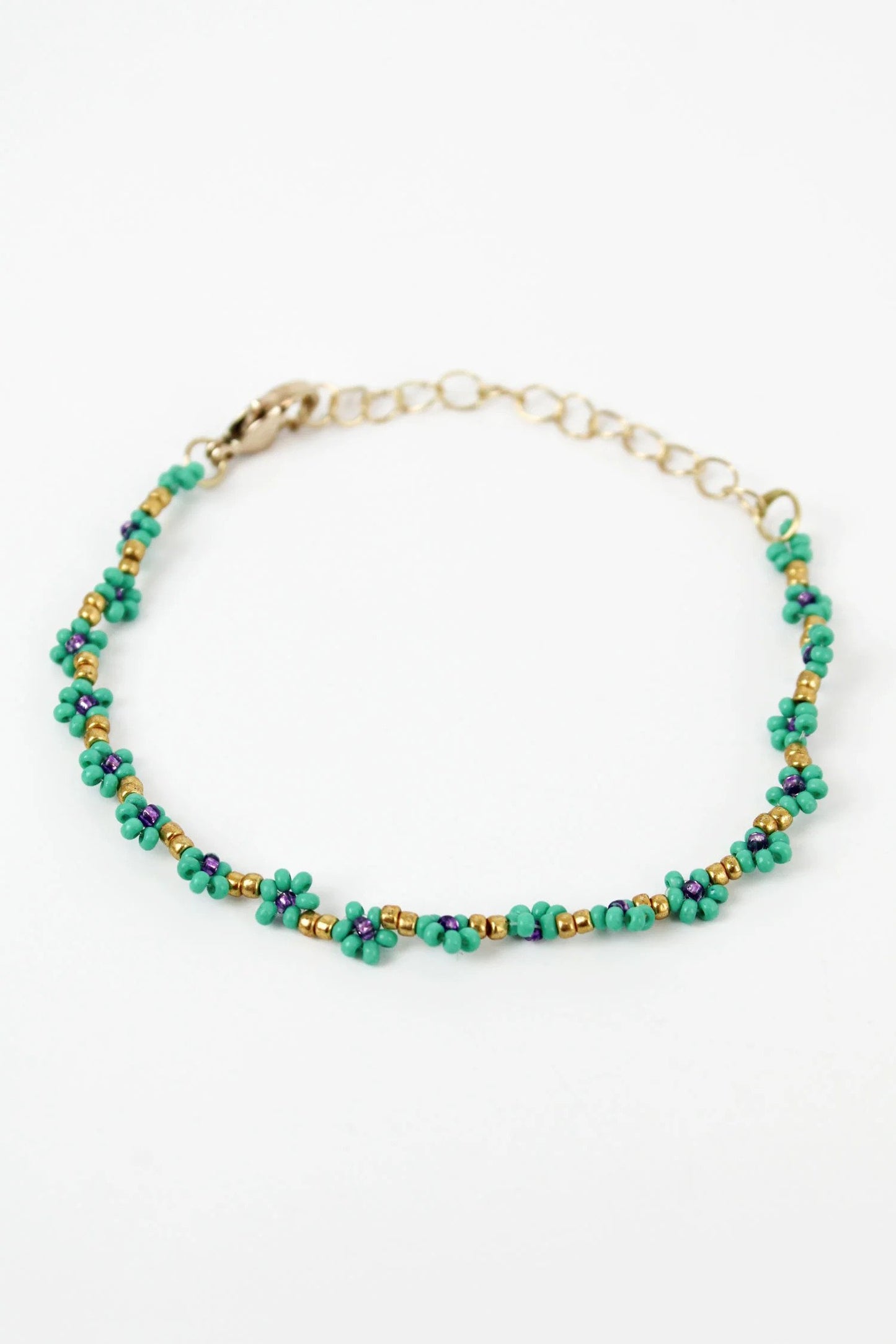 Turquoise Beaded Flower Bracelet | My Doris