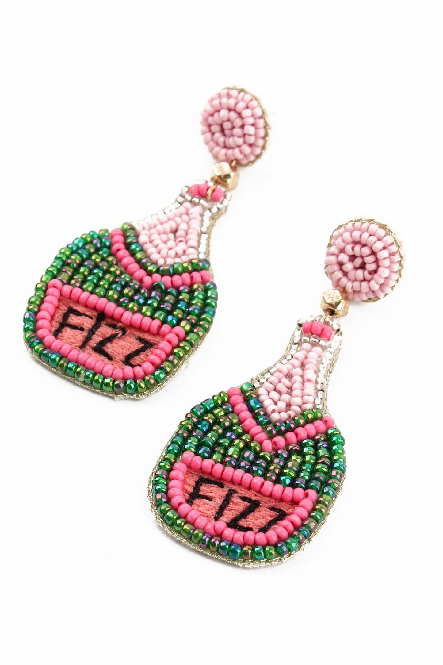Sparkling Bottle of Fizz Beaded Earrings - My Doris