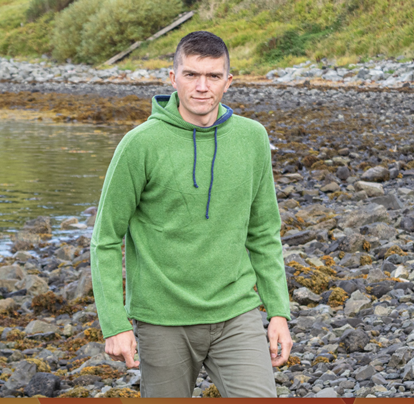 Watercress Green Corry Hoody Sweater by Eribe