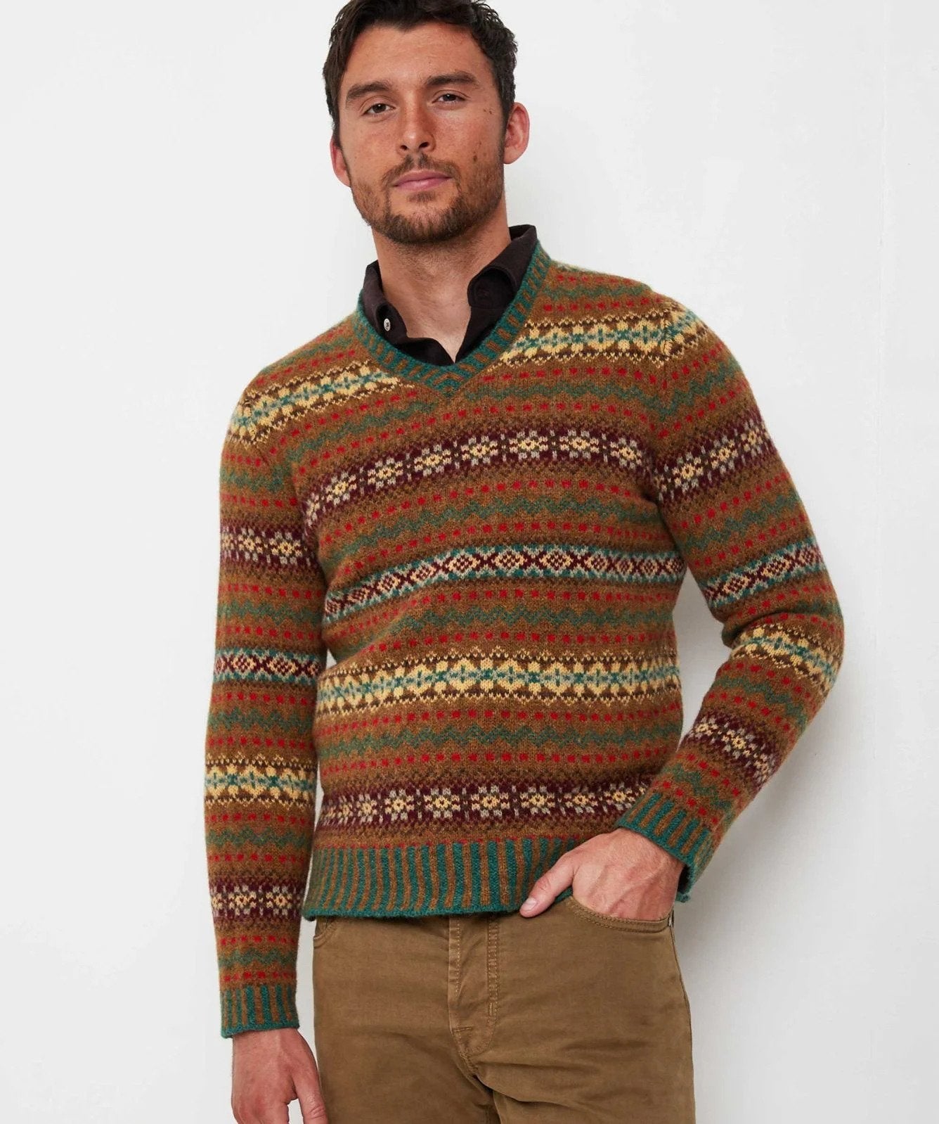 Eribe Mens Eddie Brambling Fairisle Sweater