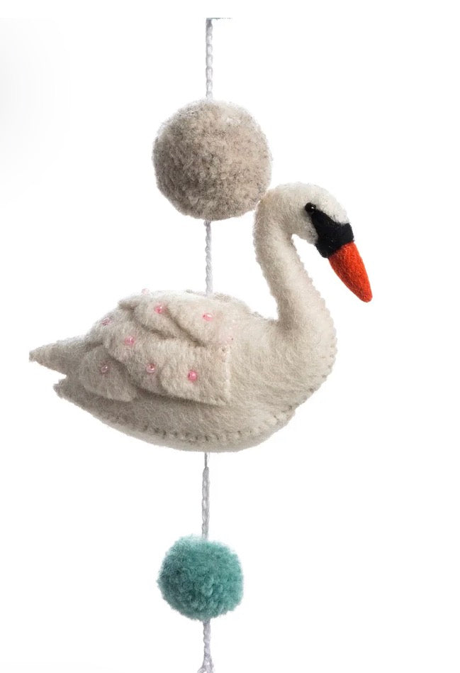 Darcy Swan Pom Pom Mobile
