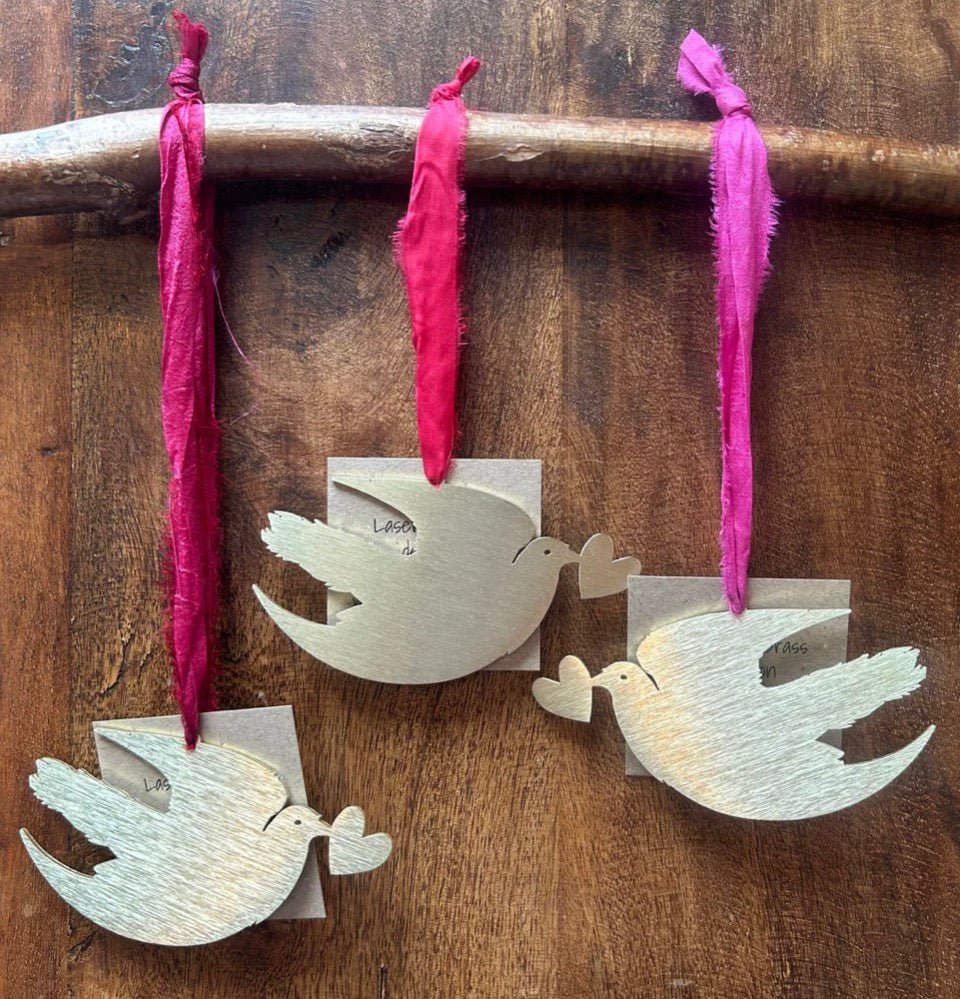 Brass Dove Decoration