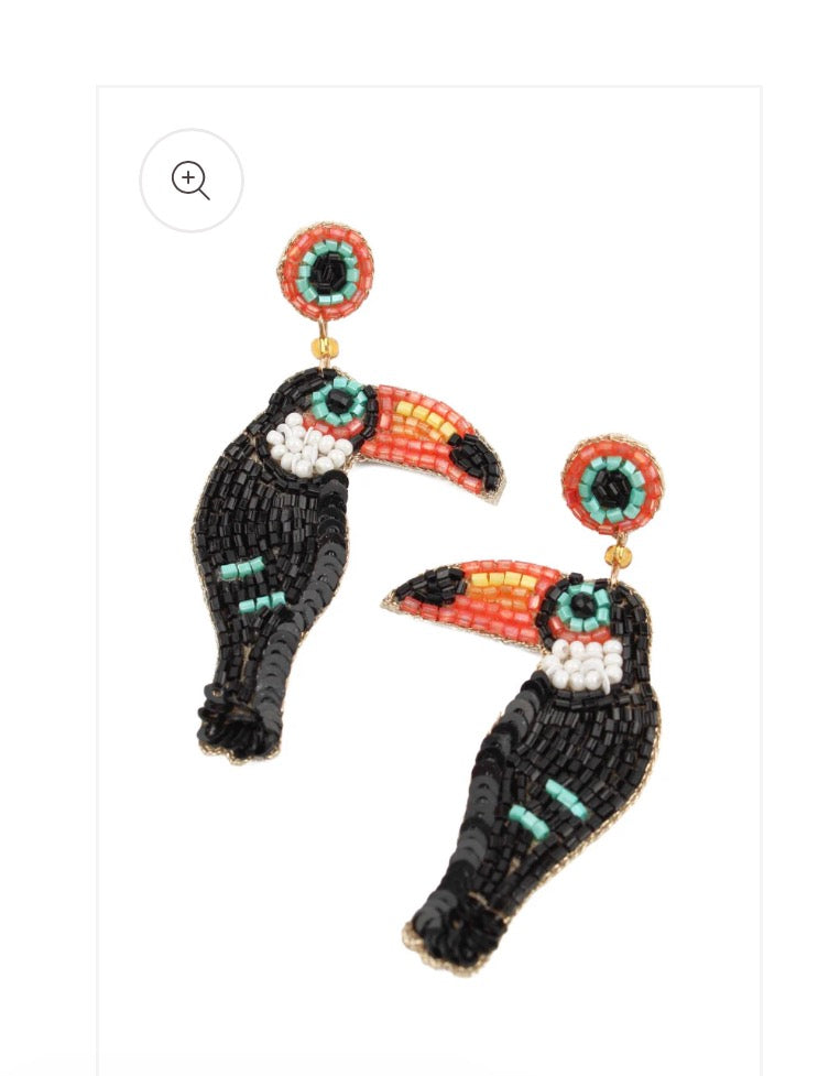 Toucan Beaded Earrings