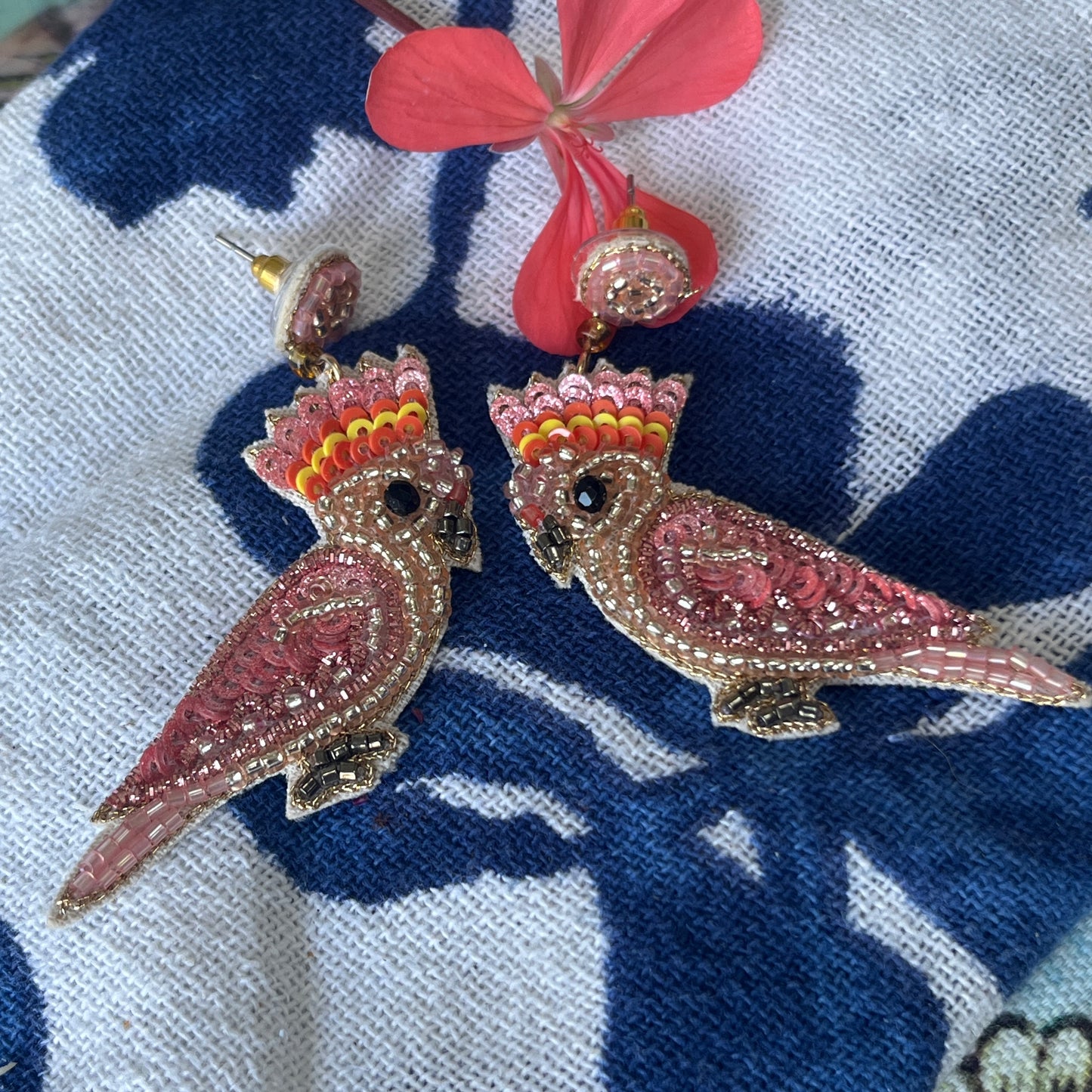 Beaded Cockatoo Earrings