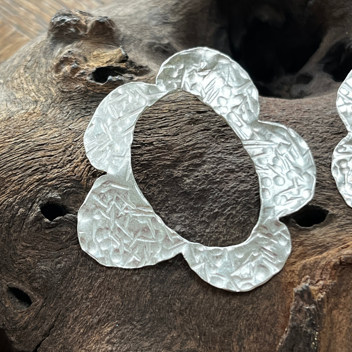 Large Silver Flower Studs