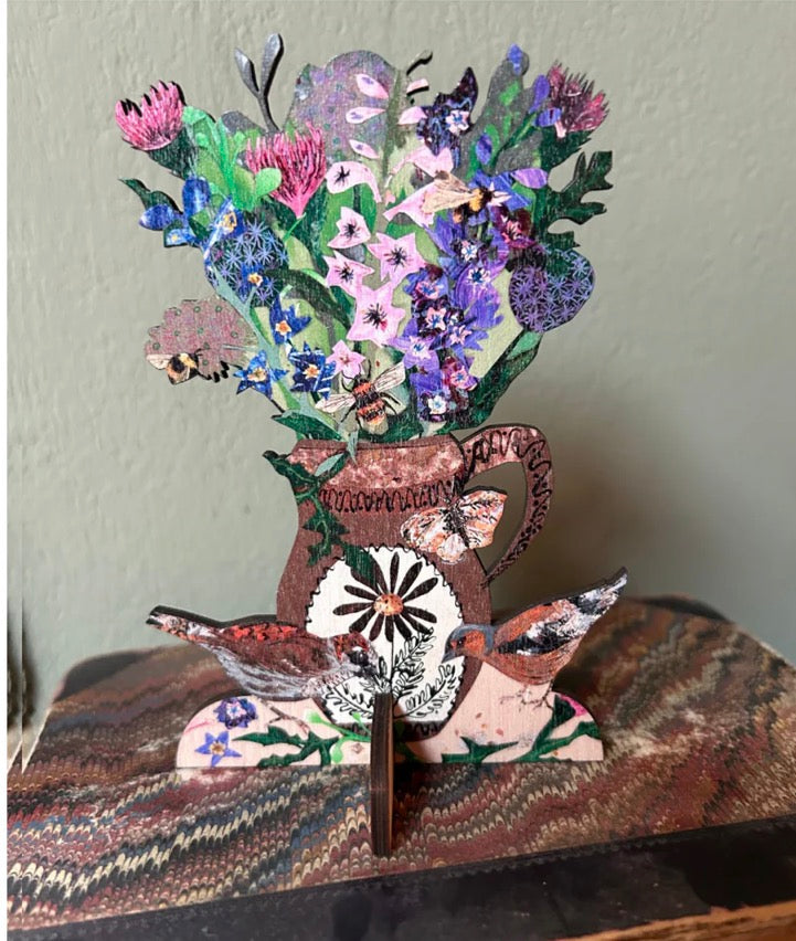 Summer Blooms Birch Plywood Keepsake and Greeting Card