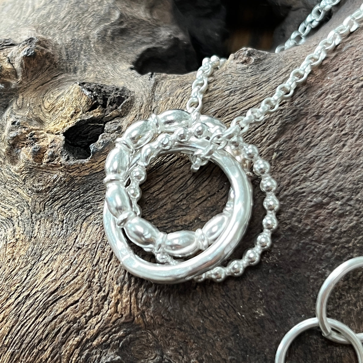 Triple Ring Silver Pendant