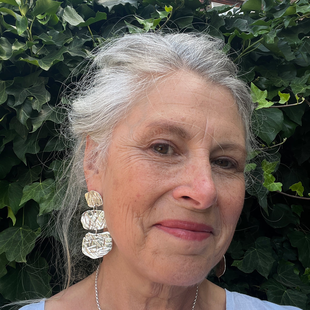 Textured Silver Earrings
