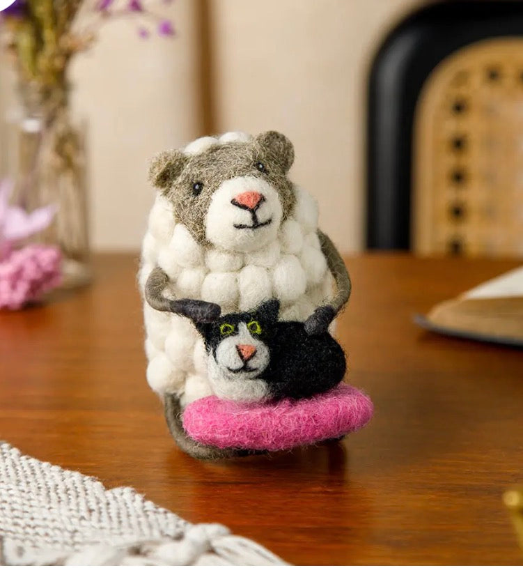 Pearl Sheep with Patty the Pussy