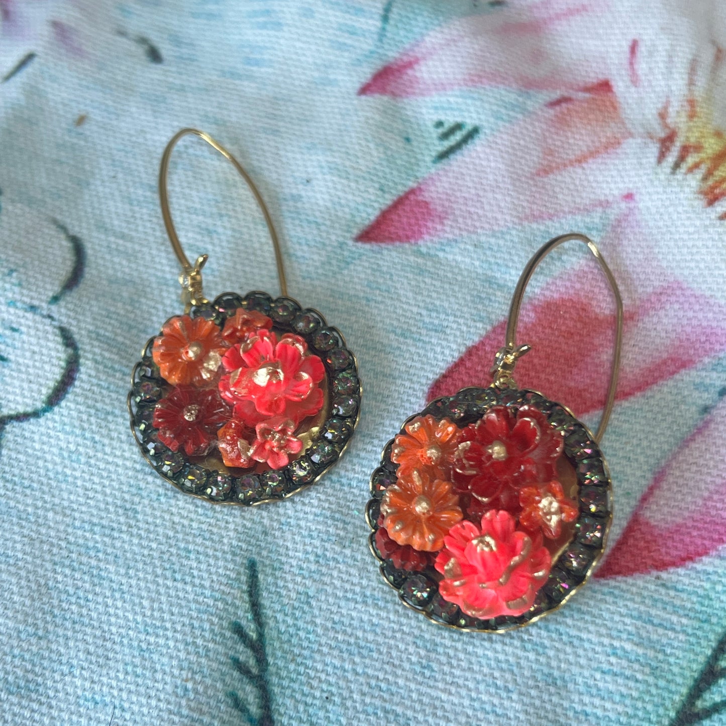 Diana Wilson Arcarna Vintage Flower Earrings