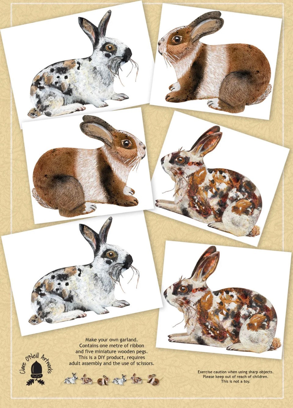 Make your own Rabbit fine art paper garland