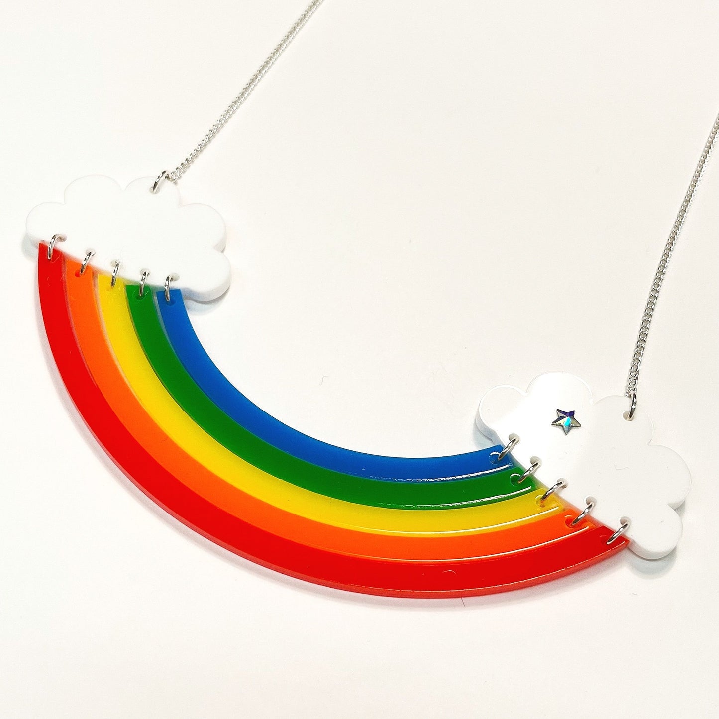 Tatty Devine Recyclable Jewellery Rainbow and Clouds Necklace