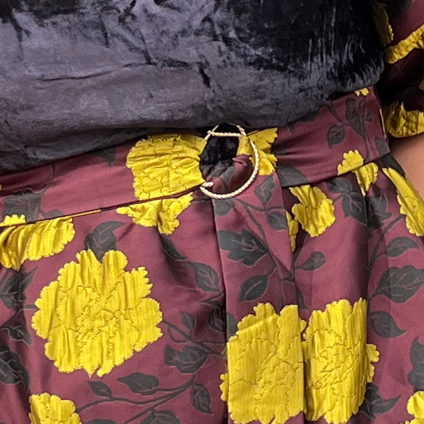 Velvet and Floral Jacquard Dress by Emily Lovelock