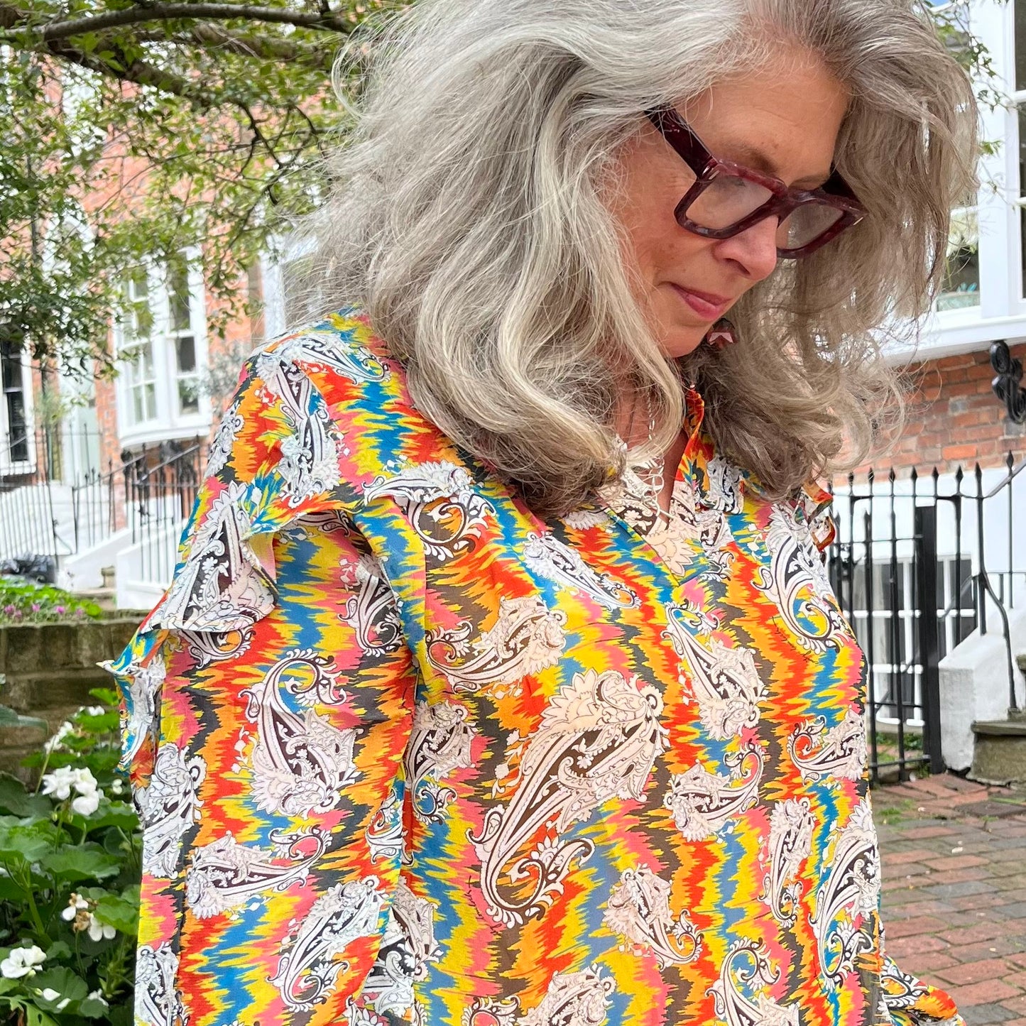 Retro 70s Inspired Dress | Multicolour Tunic Dress by Emily Lovelock