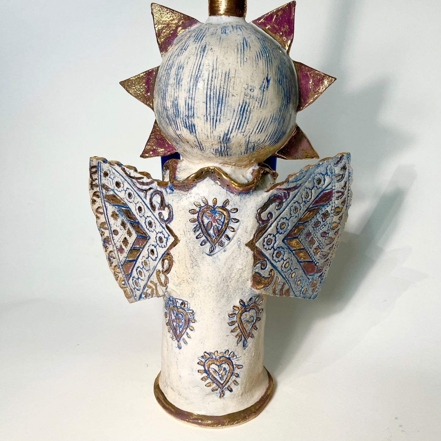 Large Handcrafted 'Angel With Attitude' Candle Holder