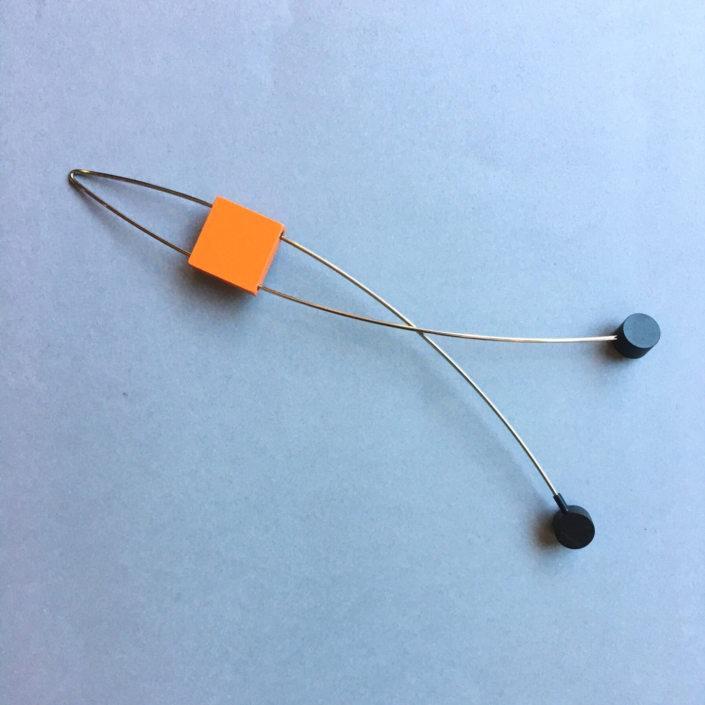 Solar Axis Brooch | 14cm Vibrant Orange Geometric Design