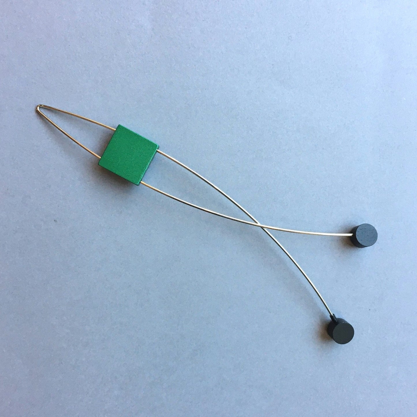 Verdant Axis Brooch | 14cm Modern Green Geometric Design