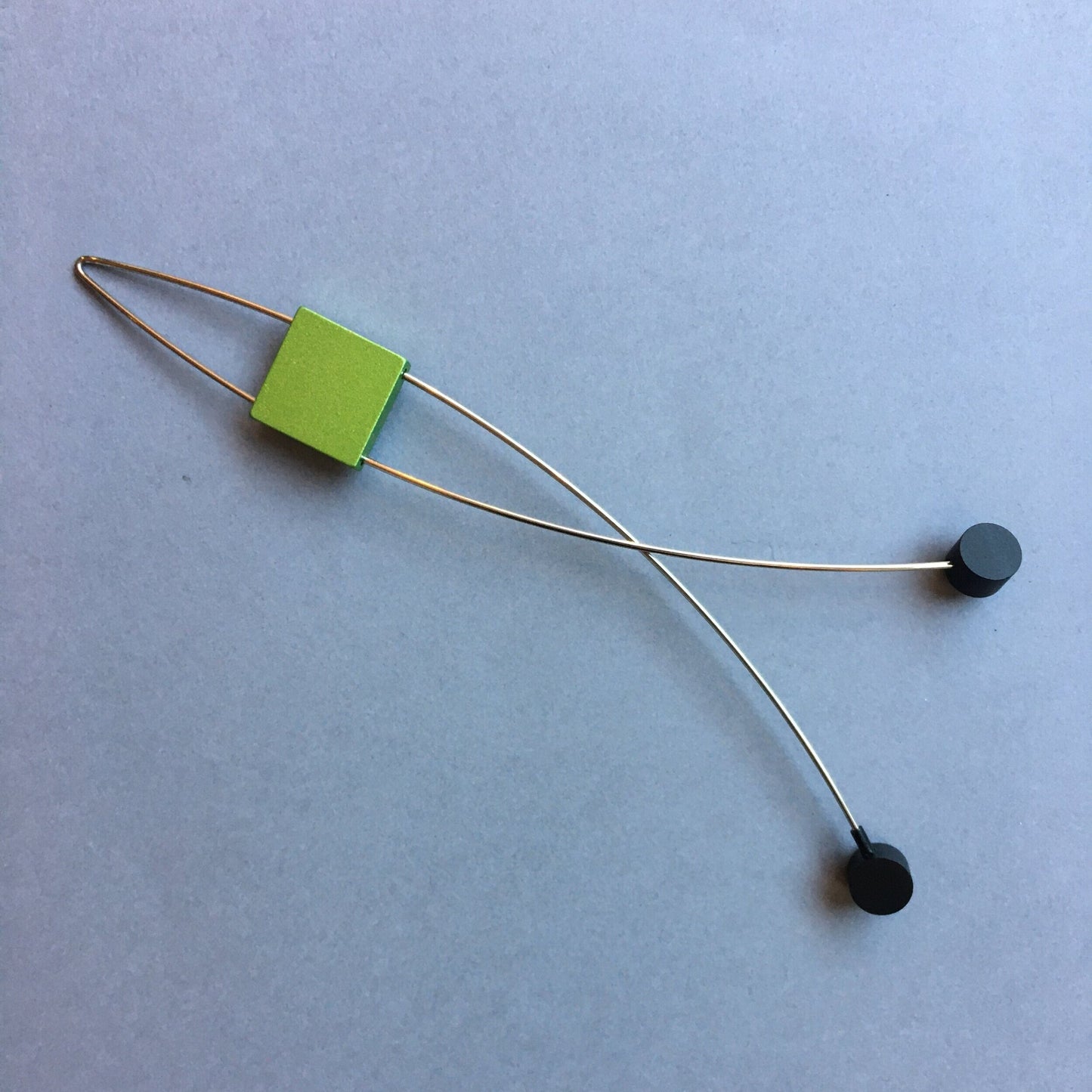 Neon Pivot Brooch | Minimalist Acid Green Geometric Design