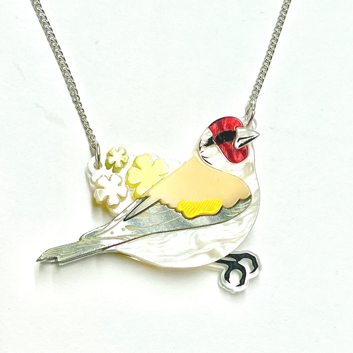 Goldfinch Necklace | Handmade Recycled Acrylic Jewellery