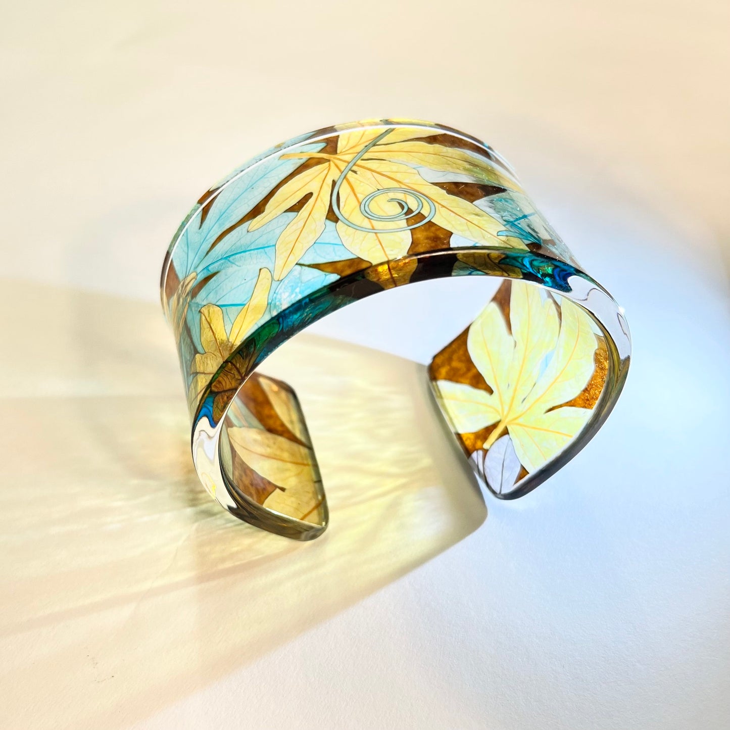 Recycled Perspex Cuffs and Earrings by Sue Gregor