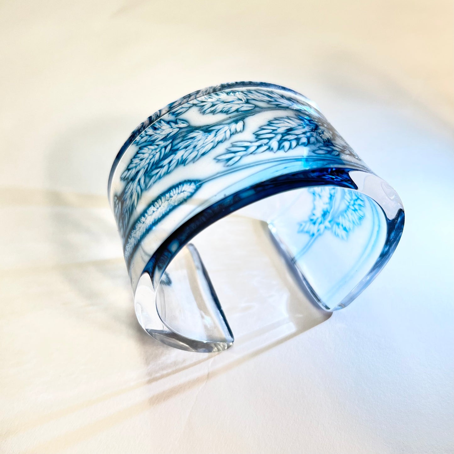 Unique Handcrafted Pale Blue Cornflower Cuff | 100% Recycled Jewellery