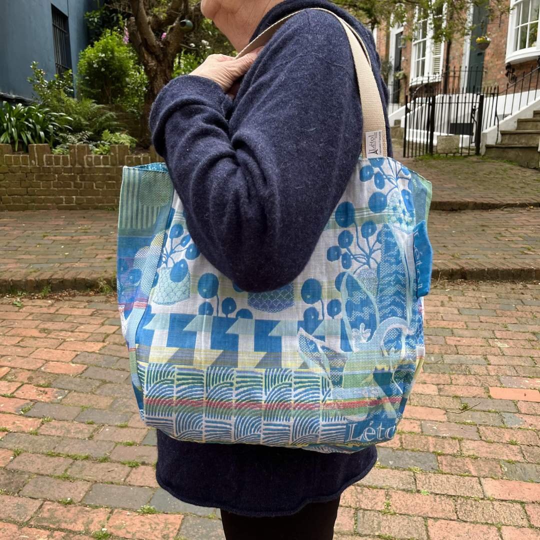 Létol Reversible Beach Bag - Sac à Deux - Limited Edition Palmes Bleues No21