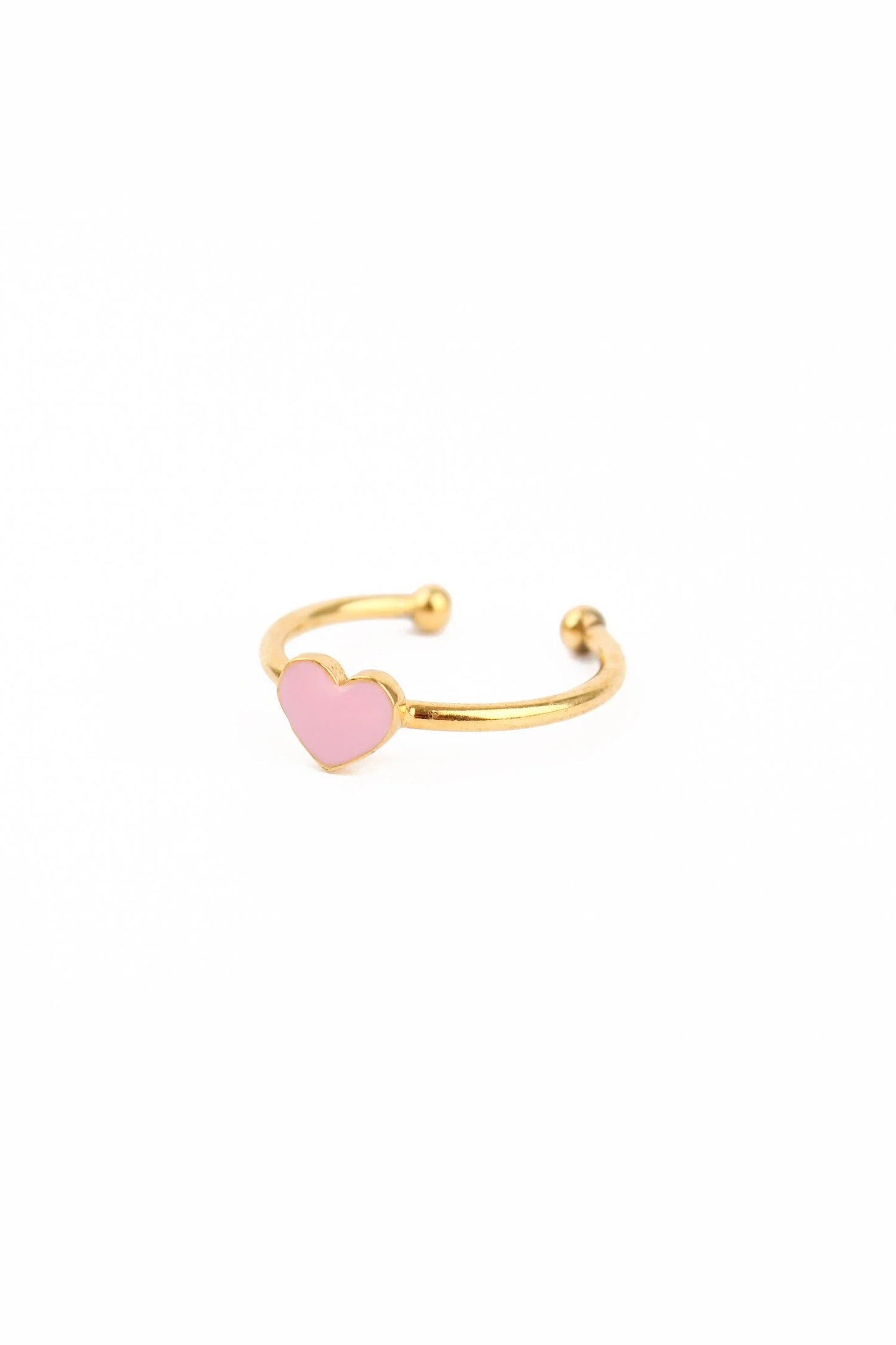 Charming Pink Enamel Heart Ring - My Doris