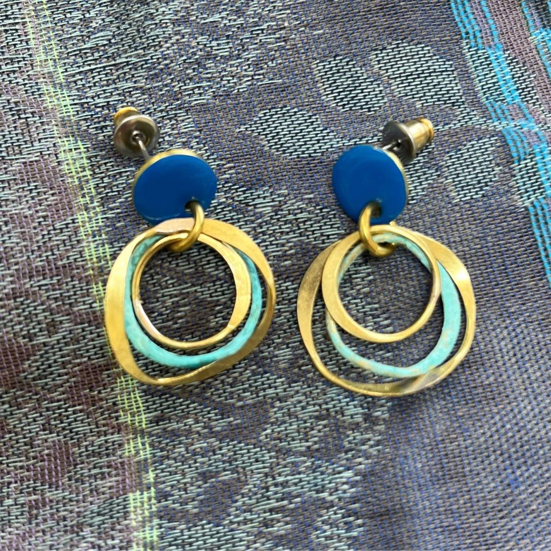 Royal Burbujita Earrings - Handmade Brass and Patina | Unique Artisanal Jewellery