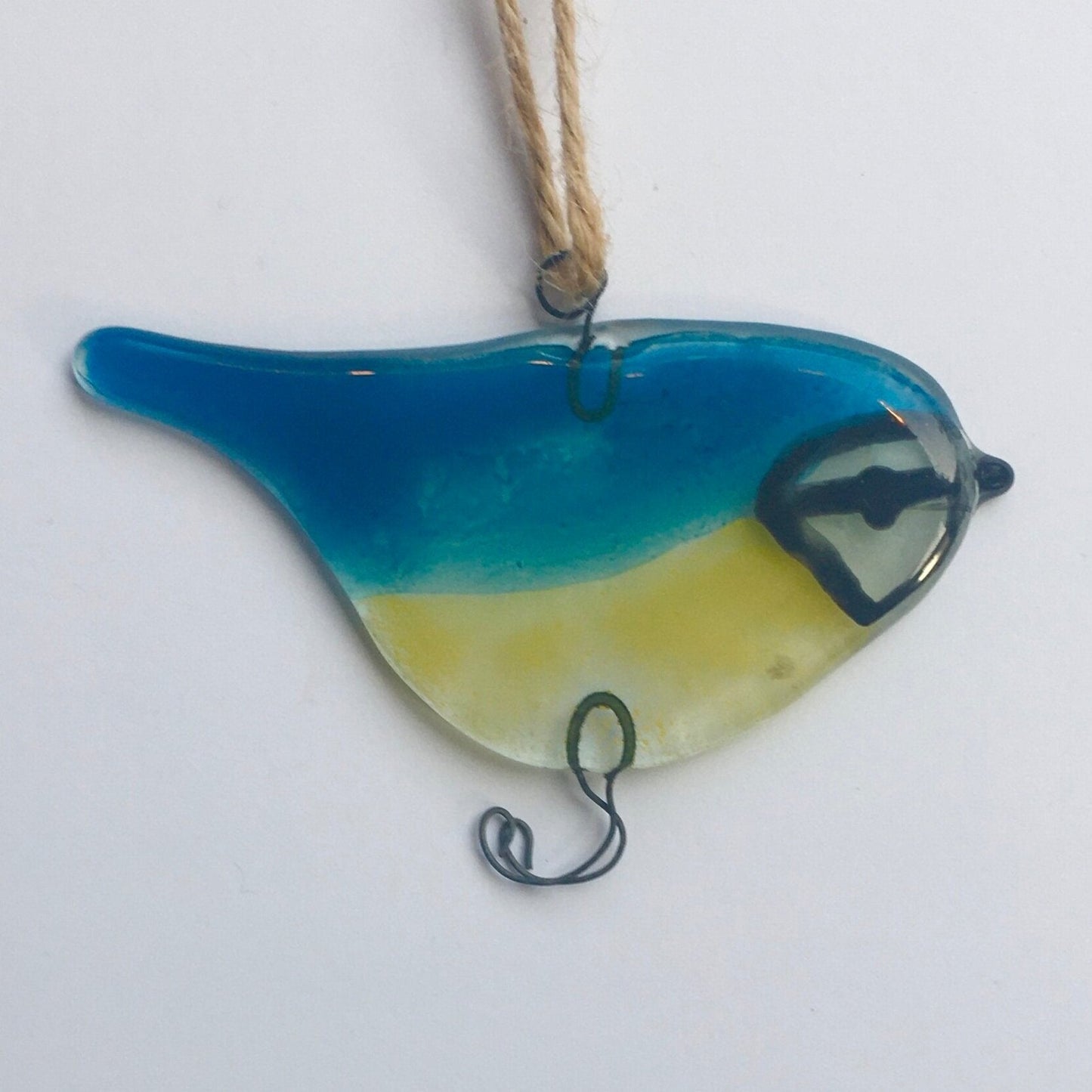 Glass Hanging Blue Tit