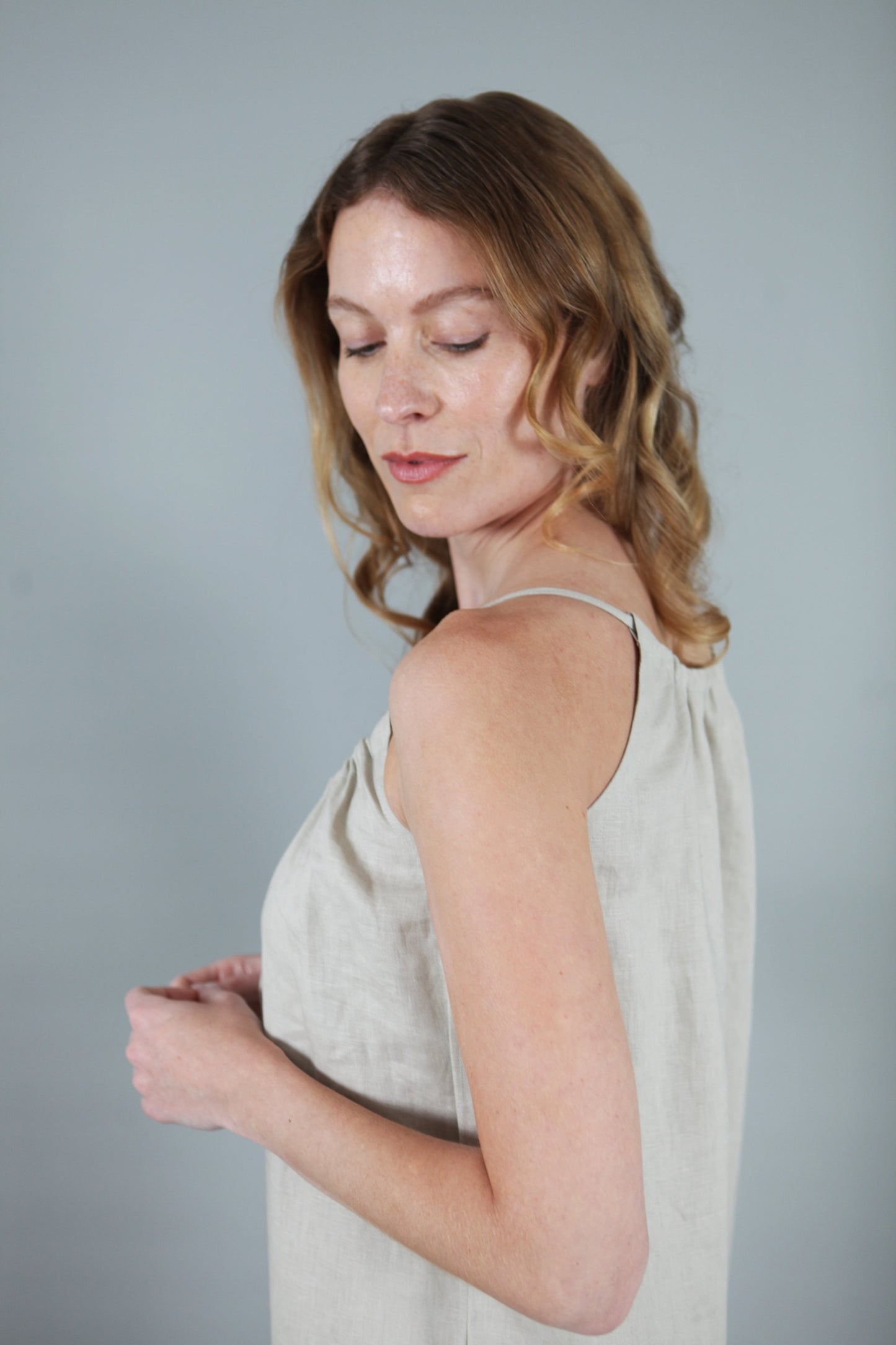 Bonnie, 100% linen jumpsuit natural by dearprudence