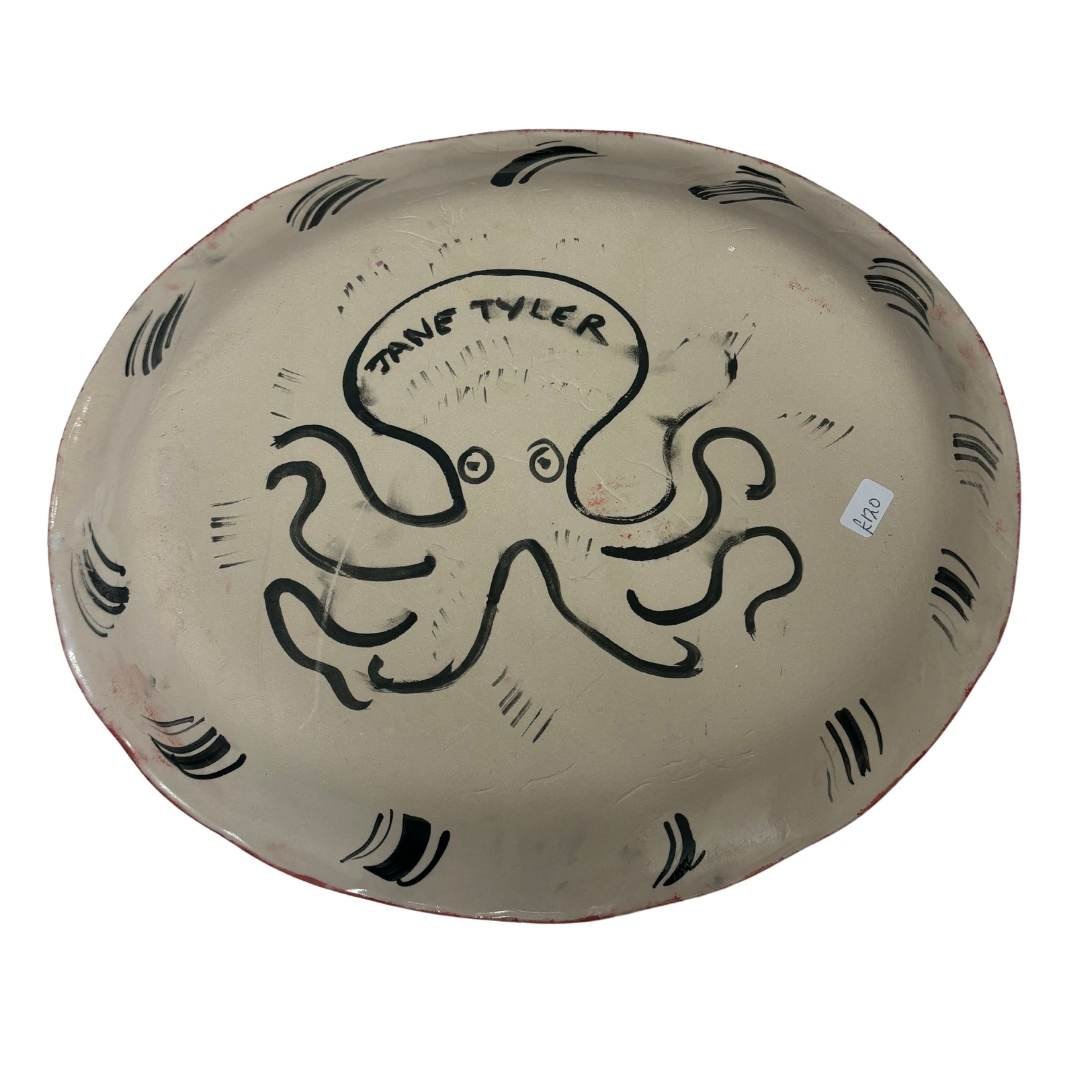 Handmade Ceramic Dish by Jane Tyler – "Hic Habitat Felicitas" Octopus Design
