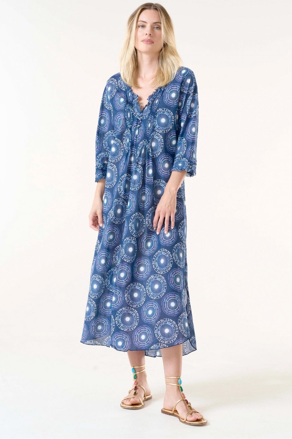 One Season Long Poppy Cotton Dress in Fuji