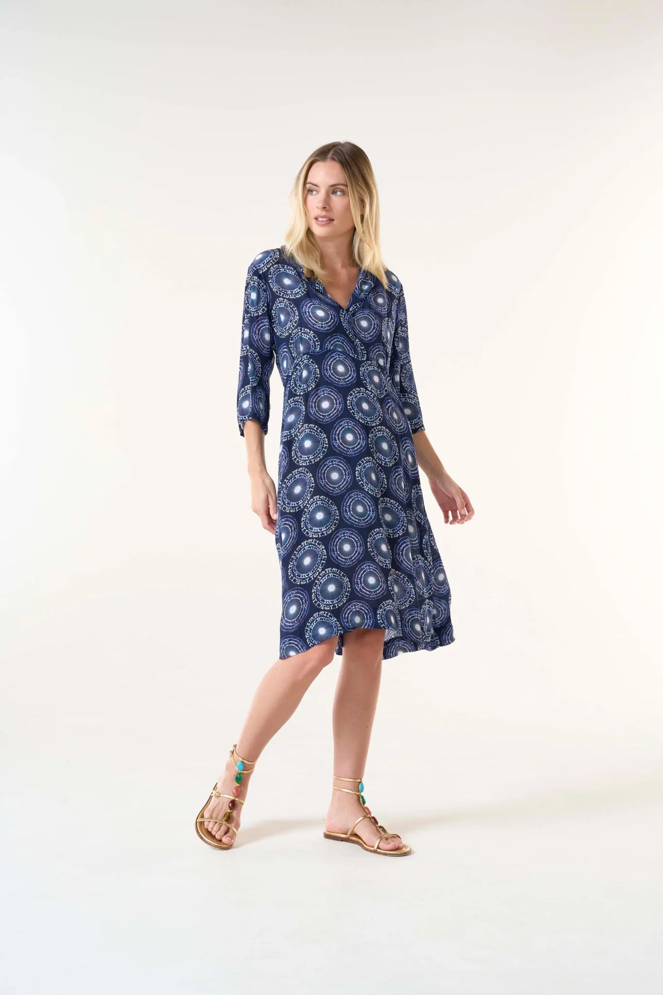 One Season Navy Jazz Dress in Fuji