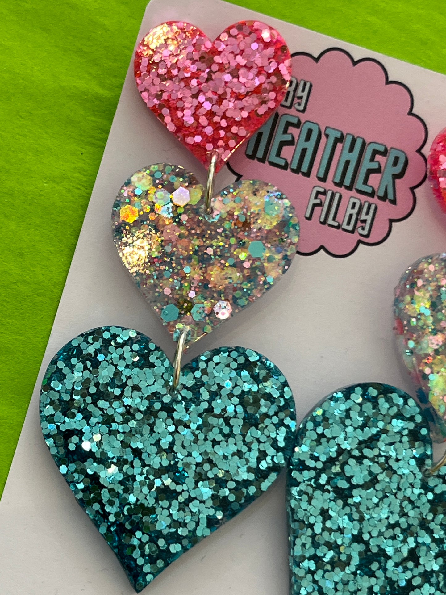 Triple Heart Earrings by Heather Filby