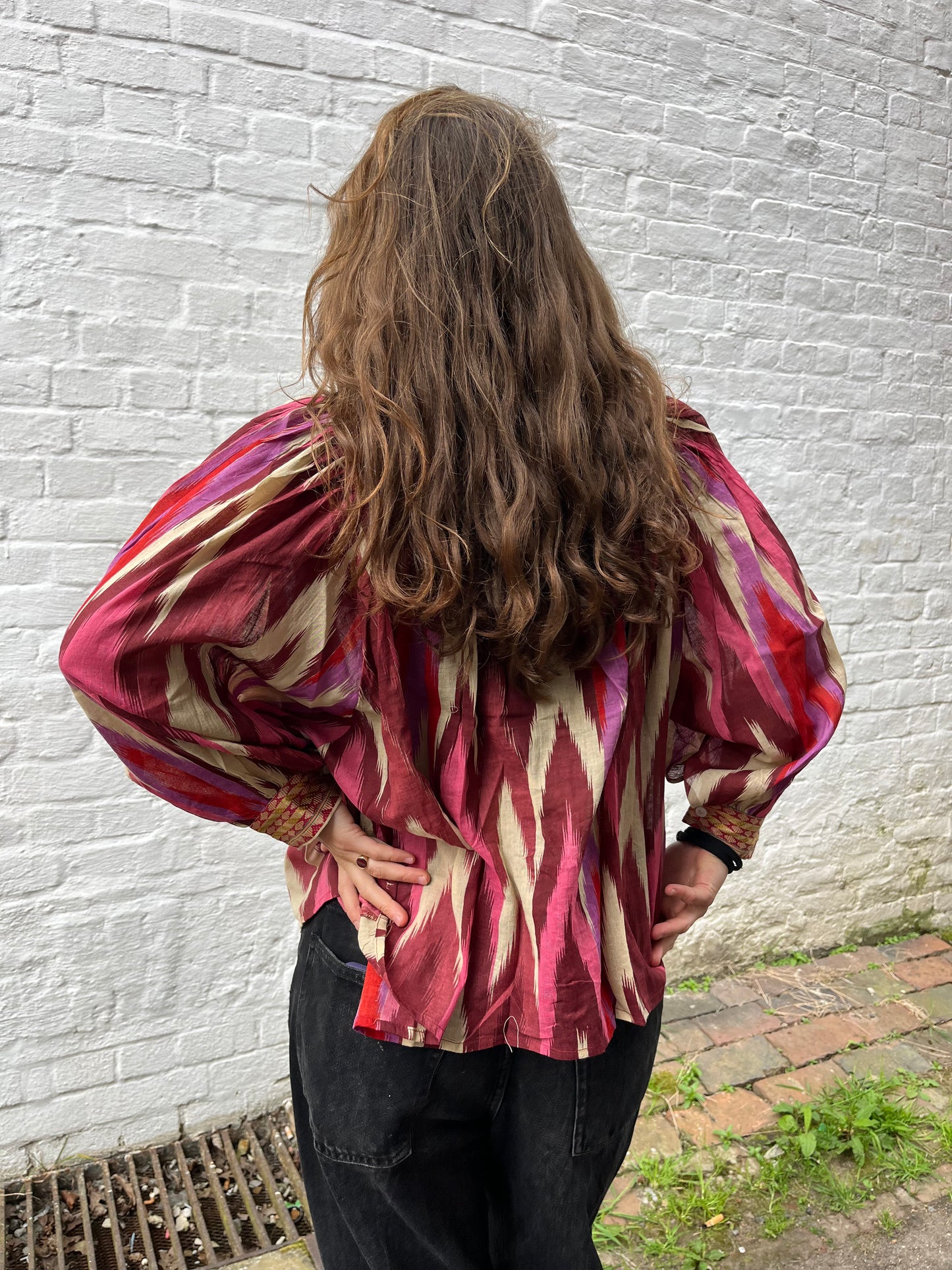 Balloon Sleeve Button Down Blouse