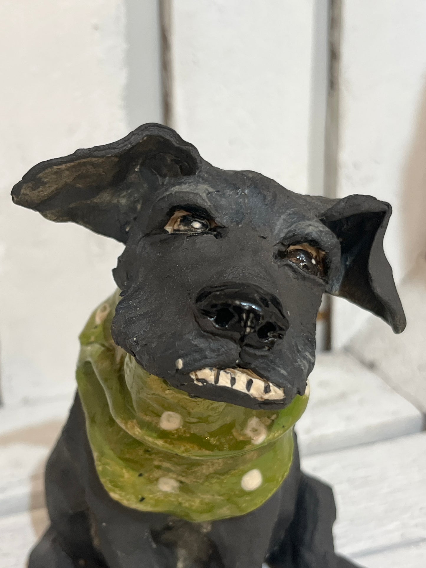 “Sid” The Dog with the Overbite and Bandana by Helen Jewsbury
