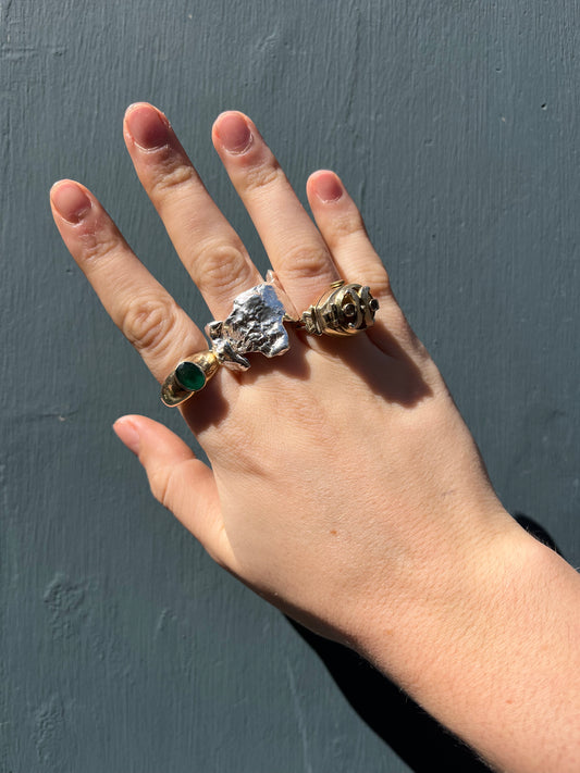 Chunky Asymmetrical Silver Ring