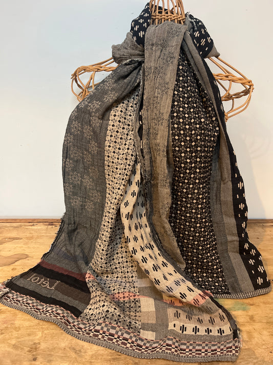Létol Scarf Daphne Noir Beige