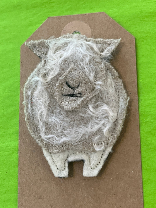 White Sheep Brooch
