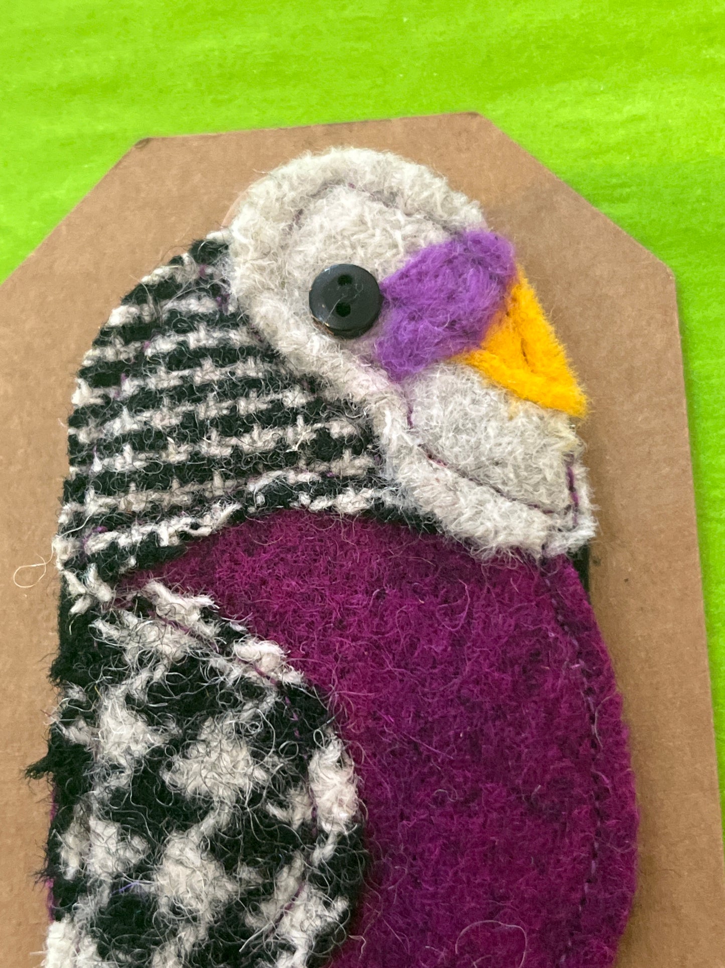 Felted Budgie Brooch