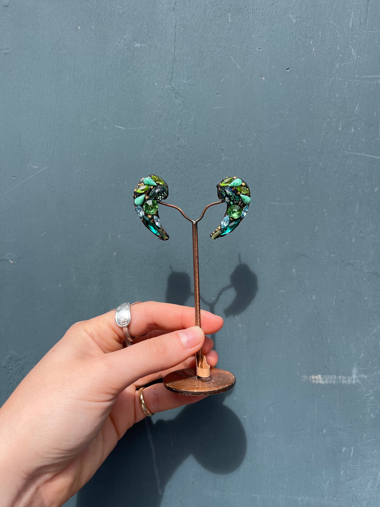 Green Swirl Earrings by Annie Sherborne