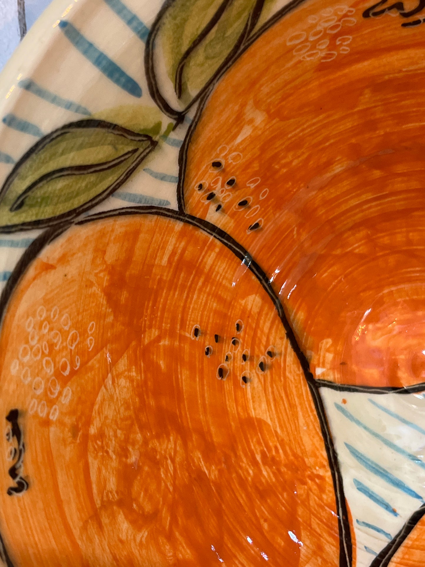 Four Large Oranges Bowl by AliAll Pottery